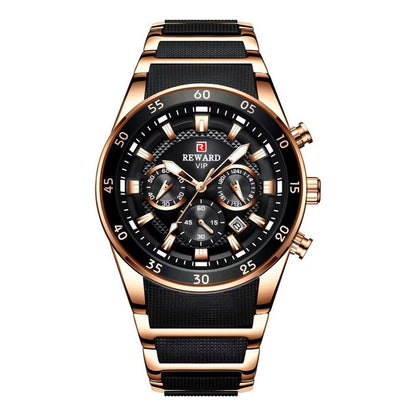 Reward VIP Chronograph Watch – Rose Gold & Black Edition